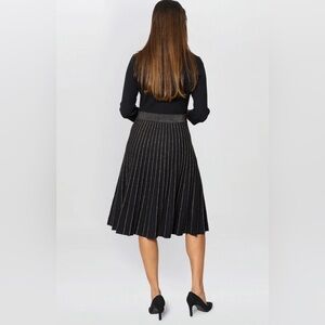Harper Black A-Line Shiny pleated sweater skirt